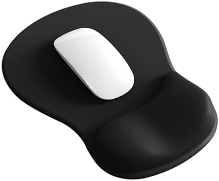 Mouse Pad with Wrist Rest,Ergonomic Mouse Pad with Comfortable Gel Wrist Rest Support and Non-Slip PU Base for Easy Typing Pain Relief, Durable and Washable(Black)