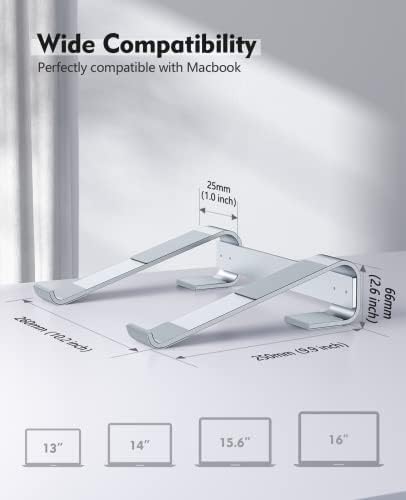 Soqool Laptop Stand for Desk,Aluminum Computer Stand for Cooling