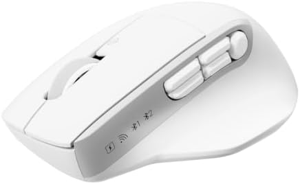 MEETION Wireless Mouse with 5 Side Buttons, Dual Mode Silent, White