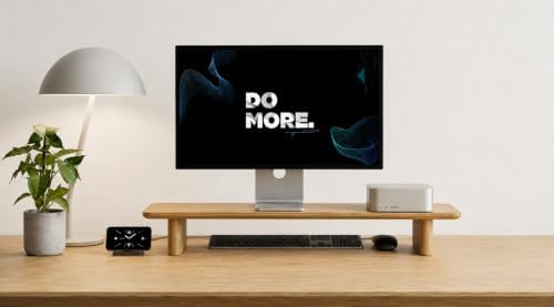 White Oak Single Monitor Stand Riser - 31.5" Wooden Monitor Stand for iMac, Laptop & Monitor, Minimalist Desk Shelf Organizer