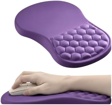 Ergonomic Mouse Pad with Wrist Support, Memory Foam Wrist Rest for Carpal Tunnel & Wrist Pain Relief, Non-Slip Rubber Base, Comfortable Gaming Mousepad for Computer, Laptop, Office & Home