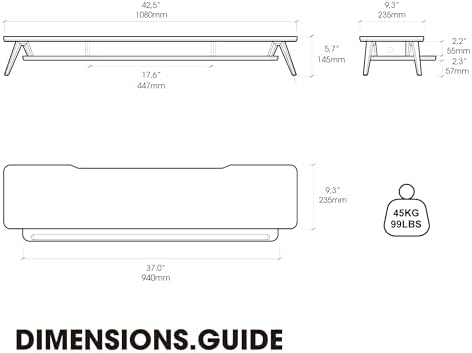 Fenge Dual Monitor Stand Riser, Wooden Desk Shelf with 2-Tier Storage
