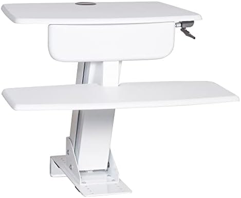 Kantek Desk Clamp-Mounted Sit to Stand Workstation, White (STS800W)