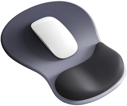 Mouse Pad with Wrist Rest,Ergonomic Mouse Pad with Comfortable Gel Wrist Rest Support and Non-Slip PU Base for Easy Typing Pain Relief, Durable and Washable (Black Blue)