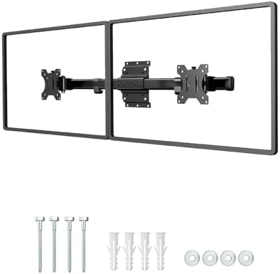 Dual Monitor Wall Mount fits 13-27 Inch, Single to Double Bracket Adapter