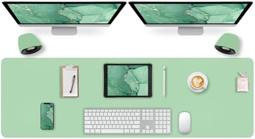 Leather Desk Pad Mat, Green Desk Mat, 47.2" x 16.9"