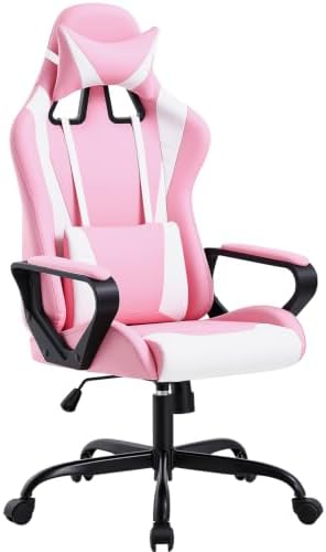 BestOffice Ergonomic Gaming Chair for Adults, Video Game Chair, Pink