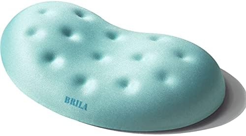 BRILA Ergonomic Memory Foam Mouse Wrist Rest Support Pad Cushion for Computer, Laptop, Office Work, PC Gaming - Massage Holes Design - Wrist Pain Relief (Aquamarine Mouse Wrist Rest)
