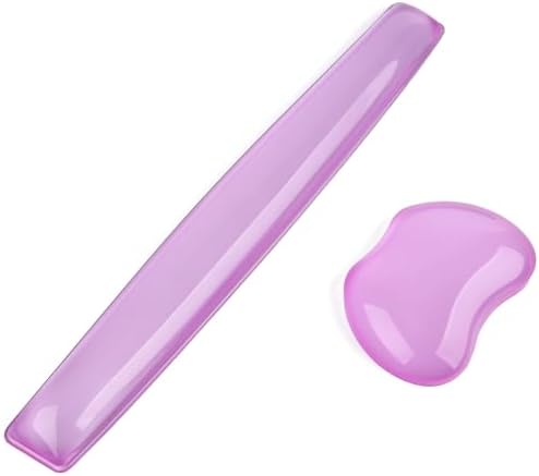 Silicone Gel Keyboard Wrist Rest Set Plus - ABRONDA Keyboard & Mouse Wrist Support Pad Office, Computer, Laptop, Mac - Durable, Comfortable and Pain Relief- Purple Set