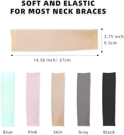 4 Piece Cervical Support Sleeve, Breathable Dustproof Cervical Support Sleeve, Elastic Soft Neck Brace Covers - For Men and Women, Suitable for Sleep Work Daily Use (Skin)