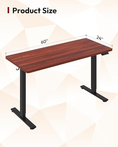 SANODESK One-Piece 1'' Thick Height Adjustable Standing Desk 60''x24''