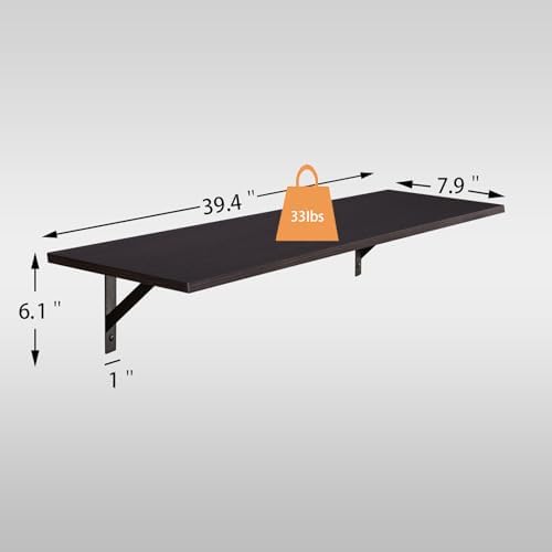 DINZI LVJ Long Wall Shelves, 39.4 Inch Wall Mounted Shelves with Brackets