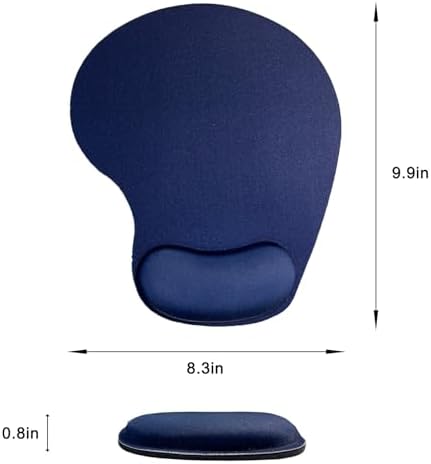 Mouse Pad with Wrist Support, Ergonomic Mouse Pads with Memory Foam Wrist Rest, Easy Typing Pain Relief, Comfortable Home Office Computer Wrist Support Pads for Working Studying Gaming, Navy Blue