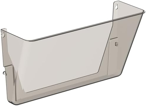 Gawerk Clear Acrylic Single Pocket, Plastic Hanging Wall Mount File Holder for Office Home (Gray, 1 Pack)