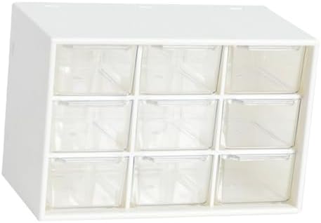 9 Drawer Desk Organizer with Cover, Space Saving Visible Storage