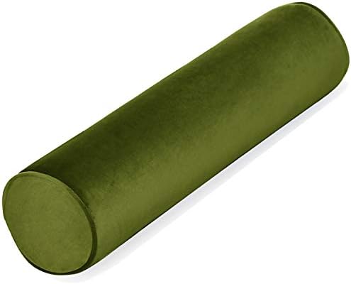 Tinbolunce Memory Foam Round Neck Pillow for Sleeping, Neck Pain Relief, Side Back Stomach Sleeper, Car or Office Chair Sofa,Cervical Bolster Length 24" x 6" Diameter (Lime Green)