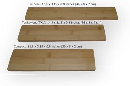 Kothar Wooden/Bamboo Keyboard Wrist Rest - Ergonomic Design, Comfortable Support for Mechanical Keyboards, Office & Gaming Use (Compact, Natural)