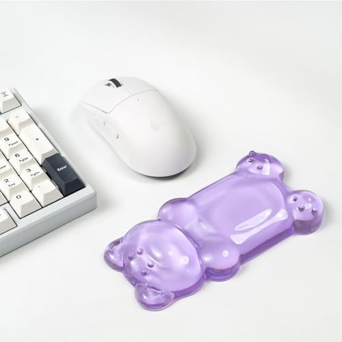 Ergonomic Gel Mouse Wrist Rest –Purple Clear Cute Bear Mouse Wrist Rest