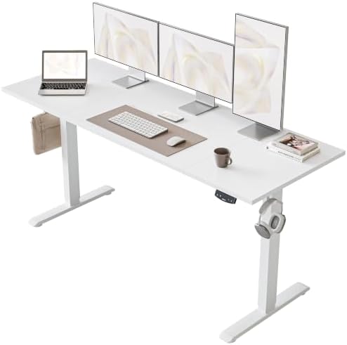 Agilestic 60 * 24 Inch Height Adjustable Electric Standing Desk, White