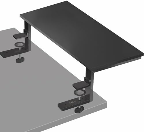 VIVO Black Clamp-on 22 in Desk Extension Shelf, DESK-SHELF22B