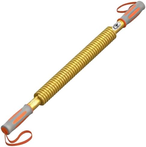 Power Twister Bar, Gold-Yellow Heavy Duty Spring Arm Exerciser, Portable Chest Expander, Home Gym Fitness Equipment for Exercise Chest Arm Forearm and Shoulder