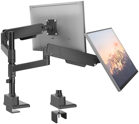 monTEK Dual Monitor Mount Tall Monitor arms for 17 to 35 Inch Screen