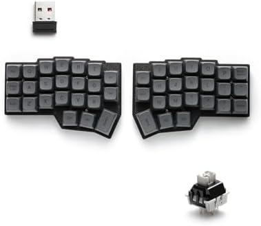 YIVU 40% Corne Wireless Split Keyboard, QMK/VIALProgrammable, Columnar-Staggered Ergonomic Layout, Hot Swappable Standard Profile MX Linear Switches, PBT Keycaps