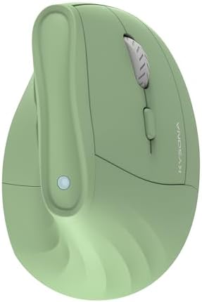 KYSONA Ergonomic Mouse Wireless, Bluetooth Vertical Mouse, 5-Level Adjustable DPI, 2.4G Silent Switch Mice for Windows, MacOS, IPadOS, Laptop, PC, Olive Green