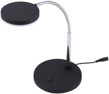 Bostitch Office LED Metal Gooseneck Desk Lamp, Flicker Free, Adjustable Head (VLED1800BK), Black