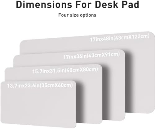 Aothia Large PU Leather Desk Pad Protector – Non-Slip Mouse Pad & Writing Mat for Office/Home, Waterproof, Easy to Clean (23.6" x 13.7", Pale Lavender White)
