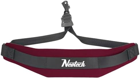 Neotech Saxophone Swivel Hook Neck Strap Soft Sax Padded for Alto Tenor Baritone Soprano – (Small, Wine) - Made in USA