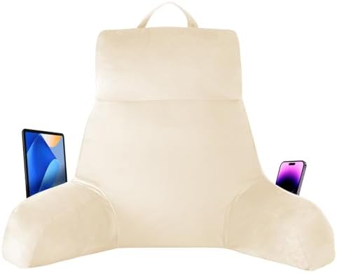 IPYNBAP Back Pillow for Bed Sitting up, Reading Pillow, 24 Inch, Beige