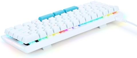 KINESIS Gaming TKO White Mechanical Keyboard | Tactile Brown Switches | 60% Layout | Split Spacebar | Hotswap | White Body