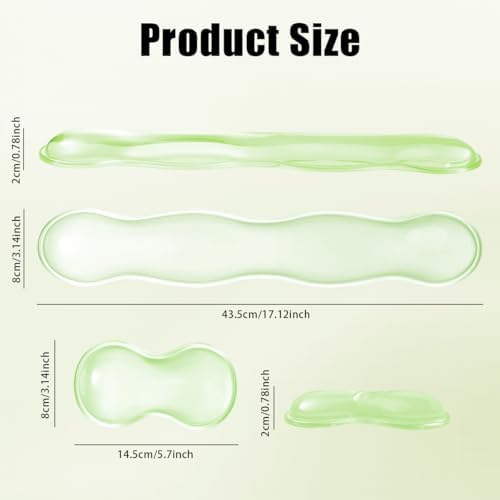17.12inch Longer Green Gel Wrist Rest Set for Full-Sized Computer Keyboard
