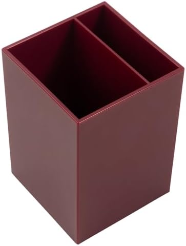 JAM PAPER Plastic Pen Holder - Burgundy - Desktop Pencil Cup Sold Individually