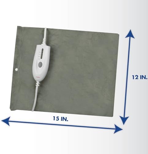 TheraCare Deluxe Moist & Dry Heating Pad, 12" x 15", Gray