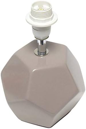 Simple Designs LT2065-GRY Round Prism Mini Table Lamp with Matching Fabric Shade, Gray (Pack of 24)