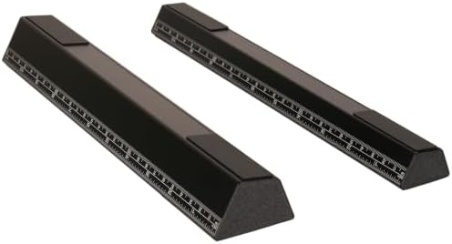Aluminum Laptop Stand Riser, 2-Pack Ergonomic Laptop Lift for Desk, 2 Height Options (1" & 1.38"), Portable MacBook Stand with Silicone Protection, Cooling Design, Built-in 11" Ruler