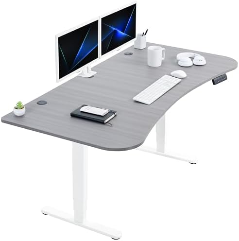 VIVO Dark Gray 63 x 32 in Standing Desk, DESK-KIT-2W1G