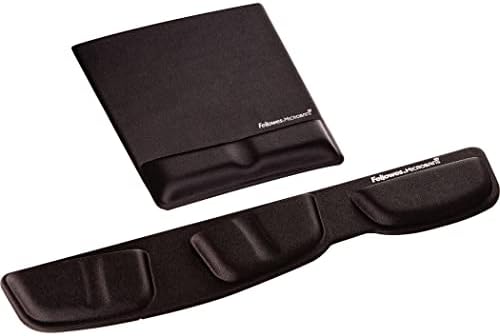 Fellowes Mouse Pad/Wrist Support with Mircoban Protection, Black (9181201) (Pack of 4)