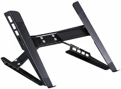 Adjustable Laptop Stand Heat Dissipation Cooling Laptop Stand Desktop Lift Ventilated Notebook Mount for Gaming Enthusiasts, Desk, Gaming, Black
