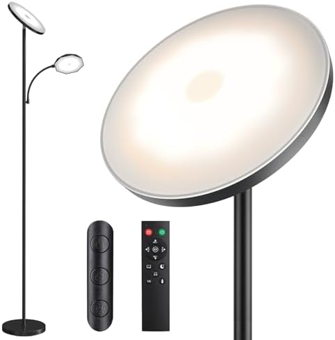 SUNMORY Floor Lamps for Living Room，LED Standing Lamp with Remote Control