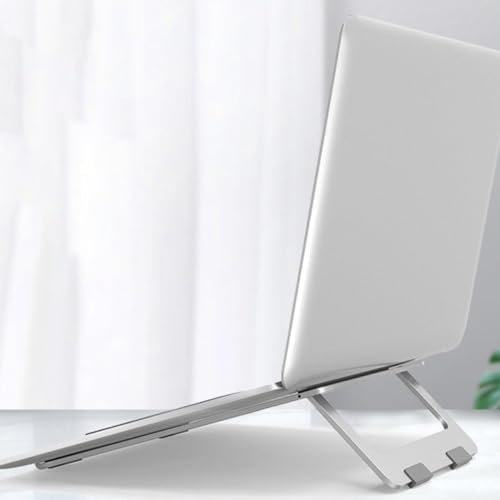 NOLITOY Foldable Aluminum Alloy Laptop Stand Cooling Rack with Ventilated Design Portable Computer Holder for Desk Use Silver