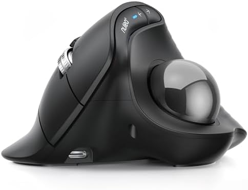 Nulea Wireless Ergonomic Vertical Trackball Mouse Thumb Control