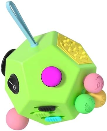 Fidget Dodecagon –12-Side Fidget Toys Cube Relieves Stress and Anxiety Anti Depression Travel Toy Stocking Stuffers Gifts for Children and Adults(B1 Green)