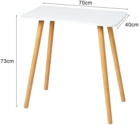 28" Small Standing Desk, Sit and Stand Up, Modern Computer Office Desk with Thickened Plate Spacious Desktop, Solid Wood Work Writing Table for Home Office White