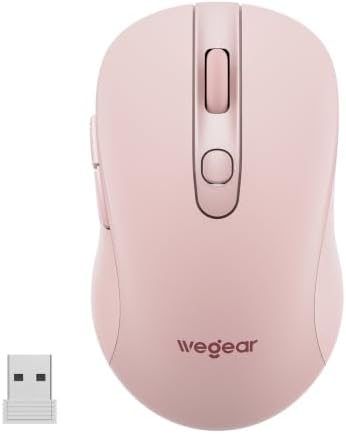 wegear USB Wireless Mouse for Laptop PC Mac, 2.4GHz Cordless Mouse-Pink