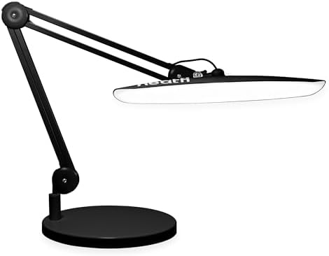 Neatfi LED Desk Lamp with Base, 2200 Lumens, 24W, 20-Inch Wide Head (Black)