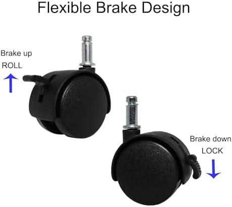 4pcs 1.5 Inch Swivel Caster Wheels with Circlip Stem 8x20mm
