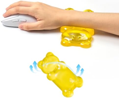 Ergonomic Gel Mouse Wrist Rest –Yellow Clear Cute Bear Mouse Wrist Rest